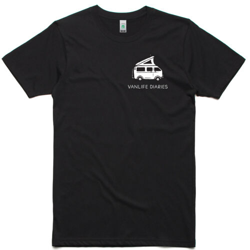 Vanlife Diaries - Van Pocket - Organic Tee - Black Thumbnail